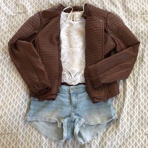 LA Hearts Leather Brown Jacket